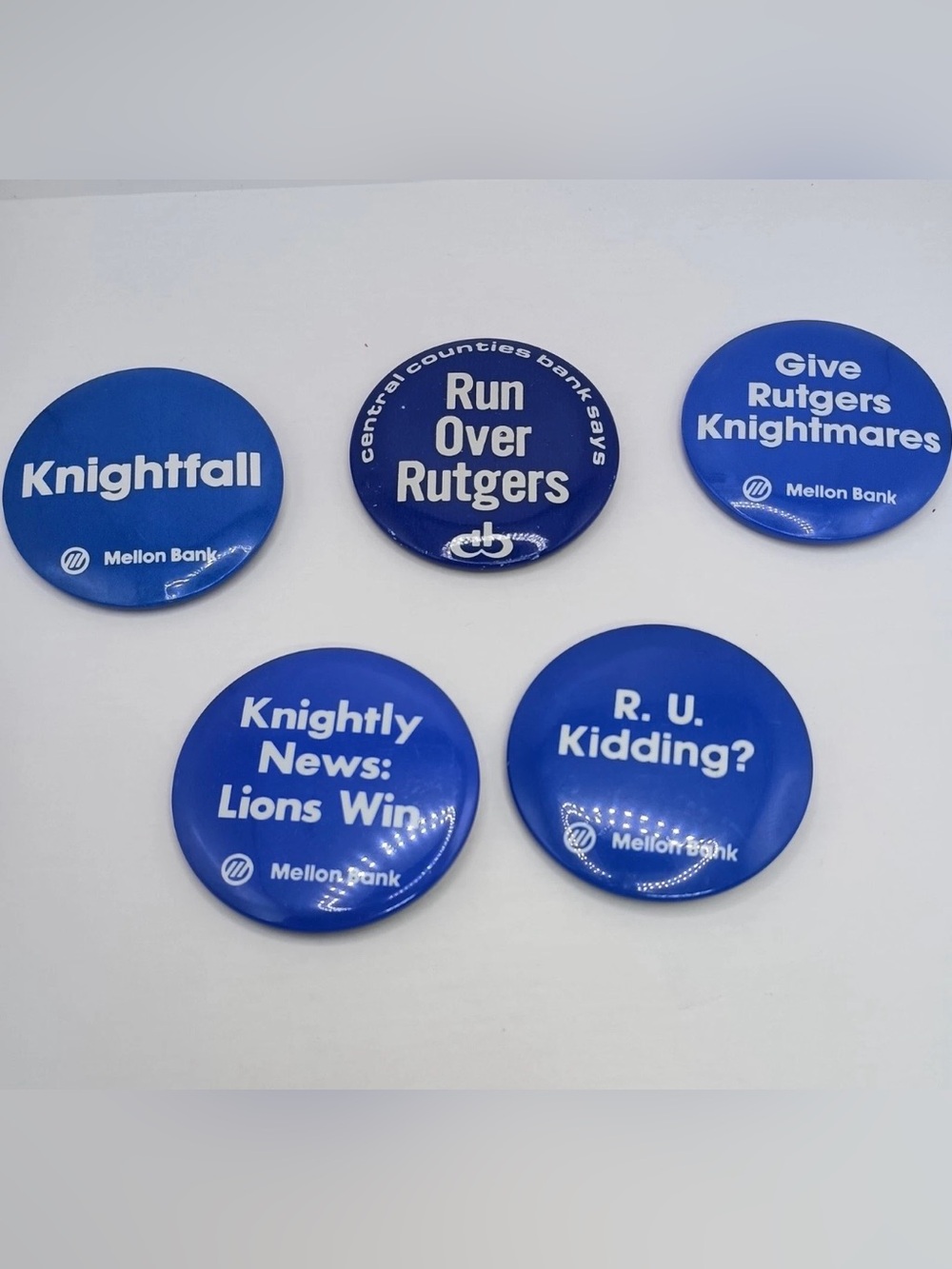 VTG 1970s -90s Penn State vs Rutgers Football Game Buttons Lot of 5 PSU Pins